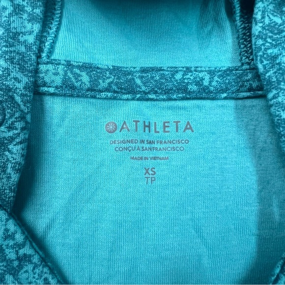 Athleta Hoodie Women XS Blue Sundown Alliance Flower Texture Borealis Sweatshirt - Picture 6 of 8